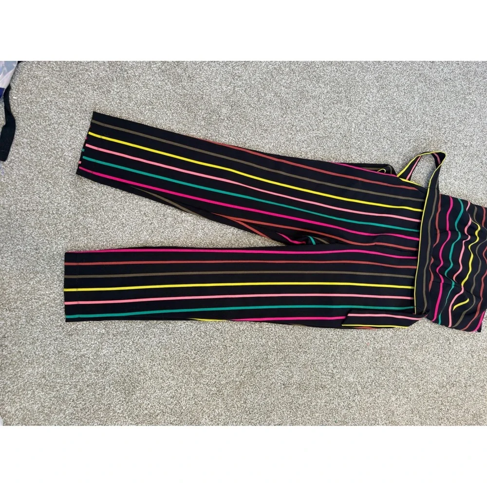 New York & Company Striped Strapless Jumpsuit Womens‎ Medium Colorful Bright